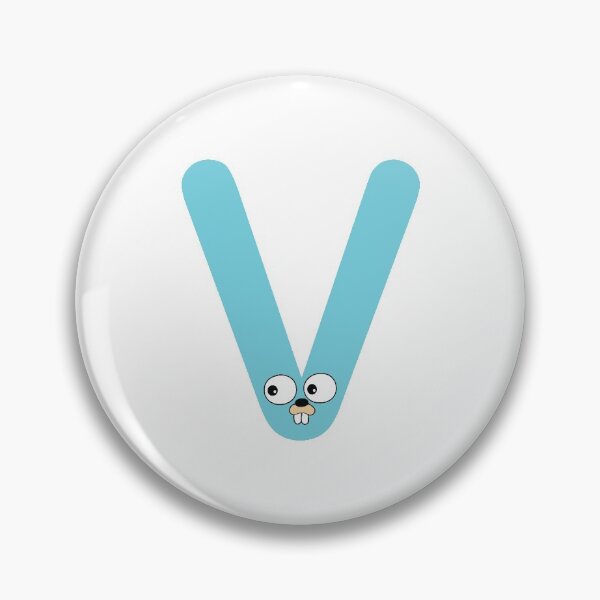 Aperçu de l'œuvre Blue Go Lang Gopher Lettre V créée et vendue par codingpotato.