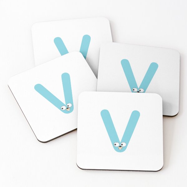 Item preview, Blue Go Lang Gopher Letter V designed and sold by codingpotato.