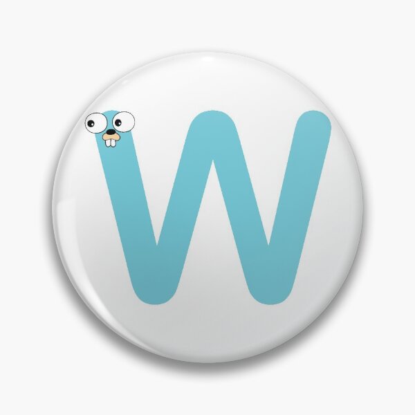 Aperçu de l'œuvre Bleu Go Lang Gopher Lettre W créée et vendue par codingpotato.