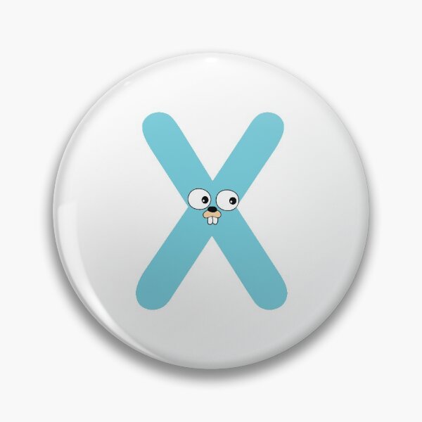 Item preview, Blue Go Lang Gopher Letter X designed and sold by codingpotato.