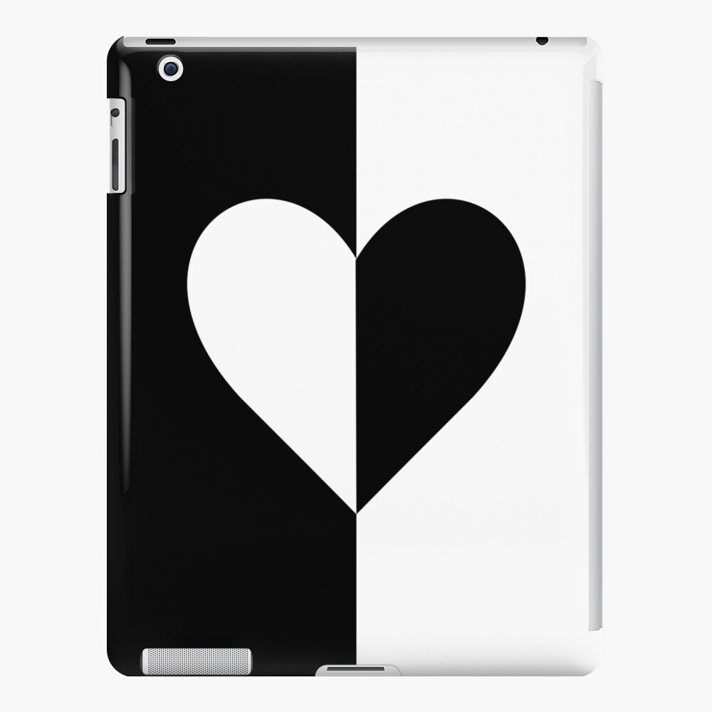 Half-hearted: Red black heart inverted colours - Original Design