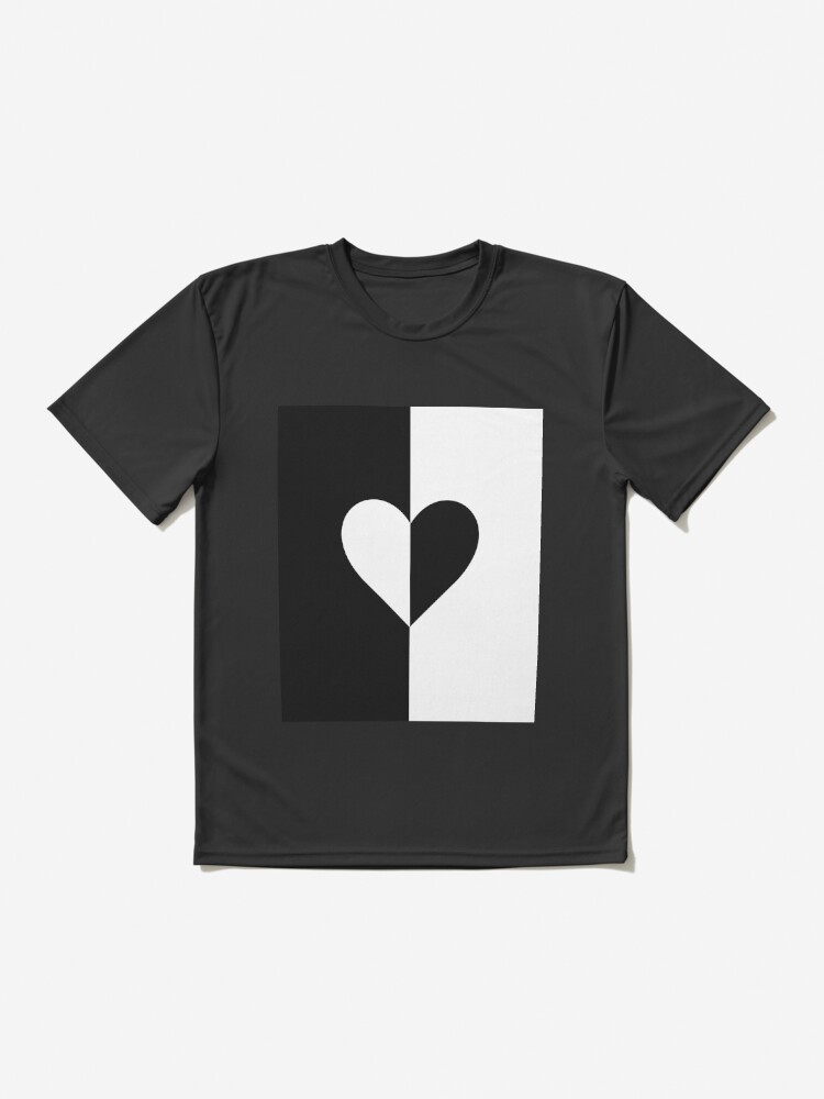 Half-hearted: Red black heart inverted colours - Original Design
