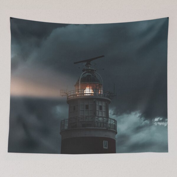 Item preview, Lighthouse on a Dark Cloudy Night designed and sold by TheWanderful.