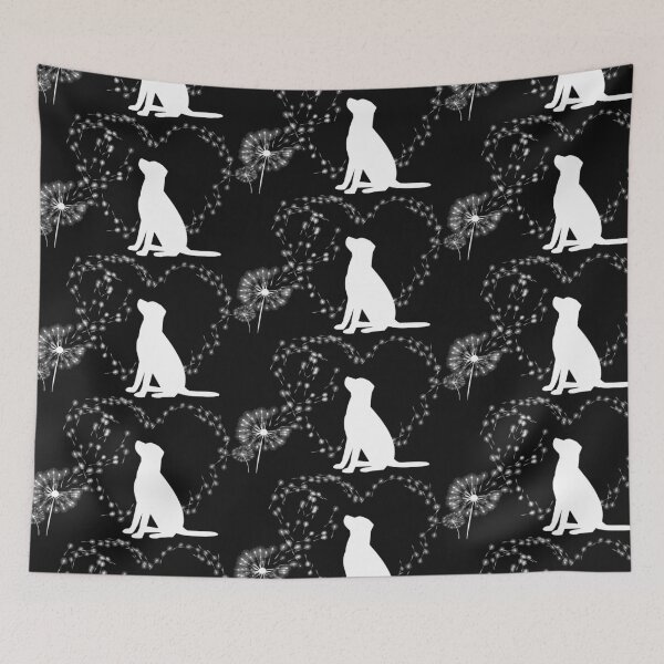 Item preview, Dog with dandelion flower Heart designed and sold by CareShare Design.