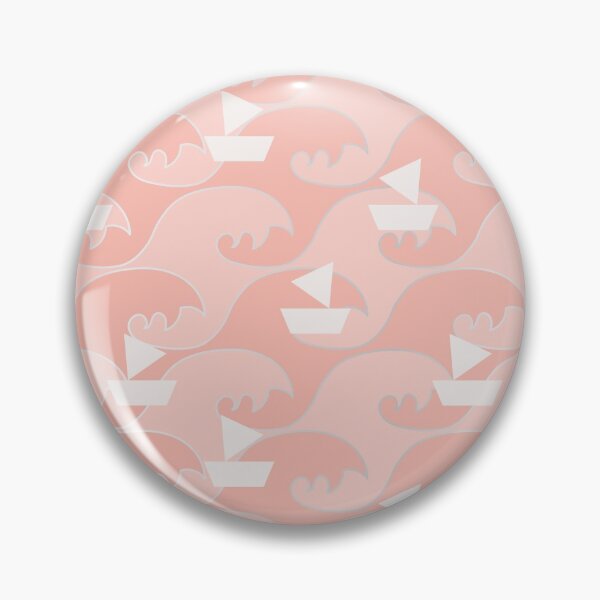 Item preview, sailboats on pink ocean waves designed and sold by rysunki-malunki.