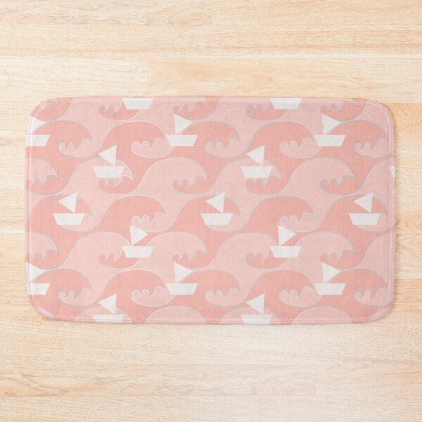 Item preview, sailboats on pink ocean waves designed and sold by rysunki-malunki.