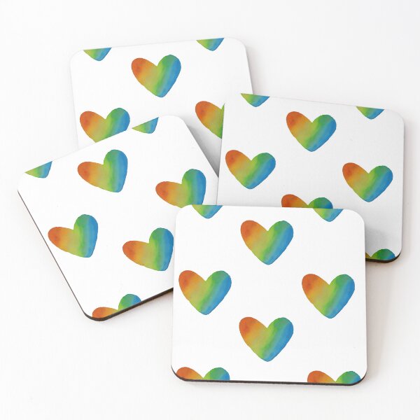 Item preview, rainbow hearts designed and sold by subtlesketches.