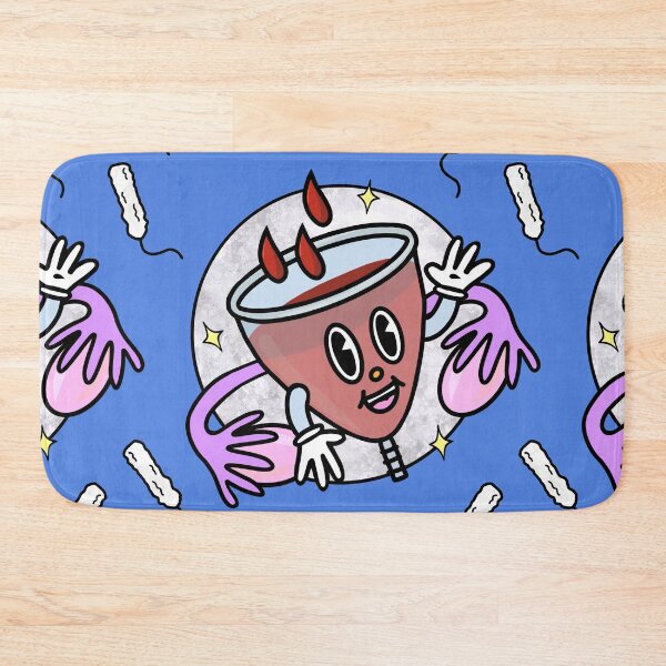Item preview, Cute Retro Style Menstrual Cup Period Pattern Blue designed and sold by PosyAndPetrova.