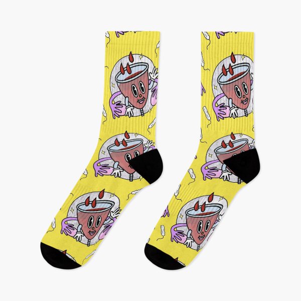 Item preview, Cute Retro Style Menstrual Cup Period Pattern Yellow designed and sold by PosyAndPetrova.