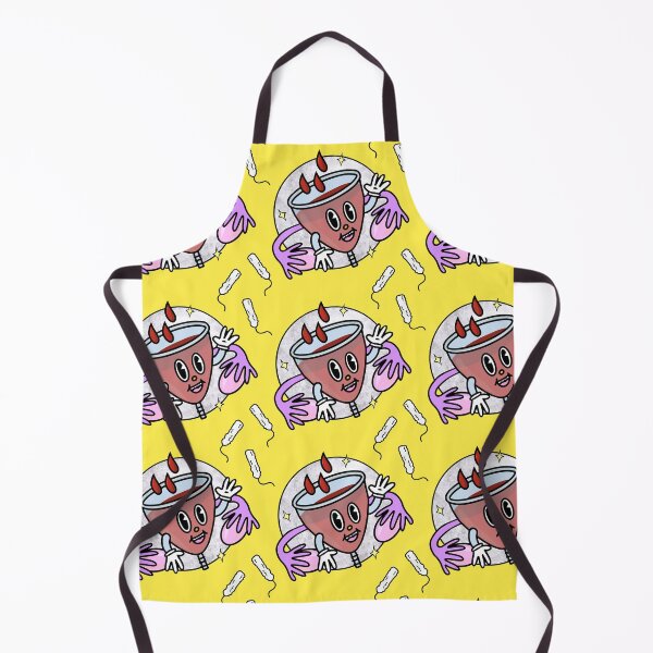 Item preview, Cute Retro Style Menstrual Cup Period Pattern Yellow designed and sold by PosyAndPetrova.