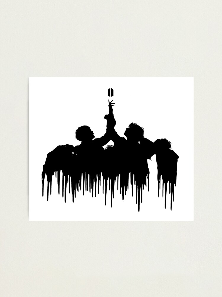 Bts Fake Love Melting Silhouette Black Army Kpop Rm Suga Jin Jimin J Hope Jungkook V Photographic Print By Vane22april Redbubble