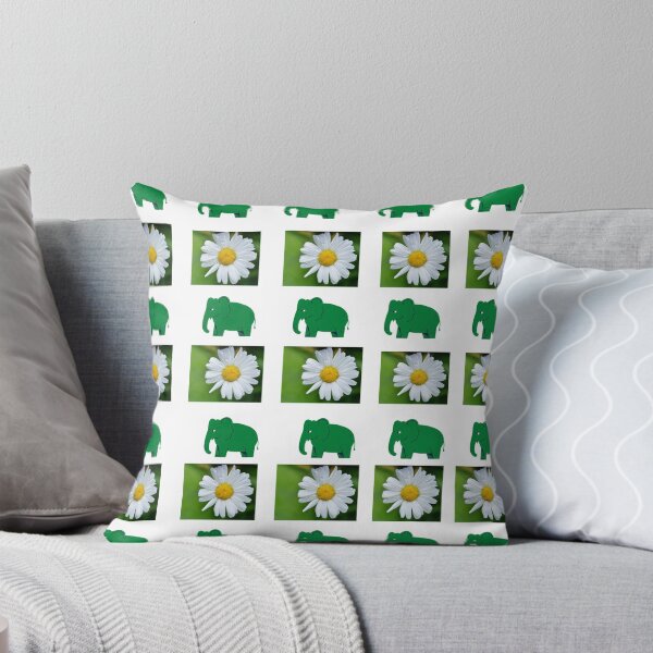 Item preview, Green Elephant and White Daisy Flower designed and sold by Cultradesign.
