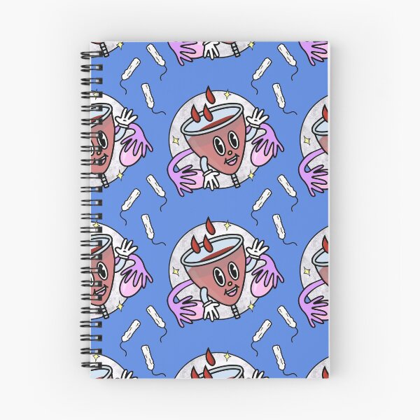 Item preview, Cute Retro Style Menstrual Cup Period Pattern Blue designed and sold by PosyAndPetrova.