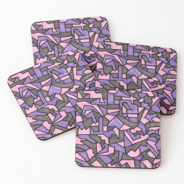 Item preview, Stained Glass Geometric Pattern in Lavender and Pink designed and sold by Harriet Linton.