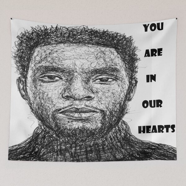Item preview, chadwick boseman "you are in our hearts" designed and sold by Urbo Panda.