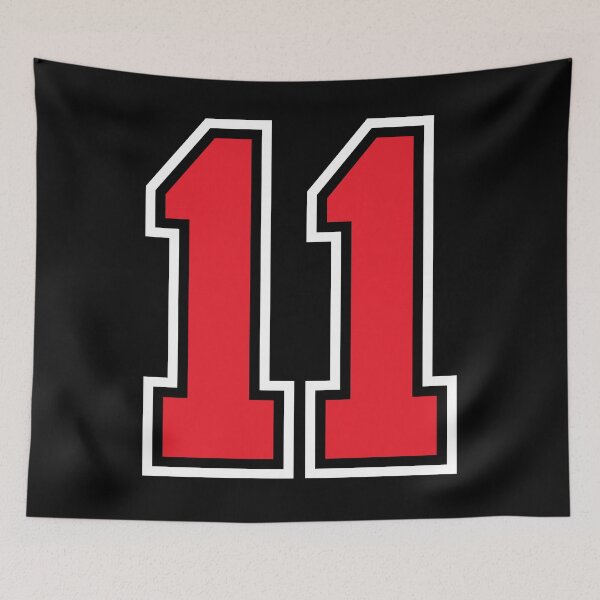 Item preview, 11 Black Red eleven Number Jersey designed and sold by infrontofyou.