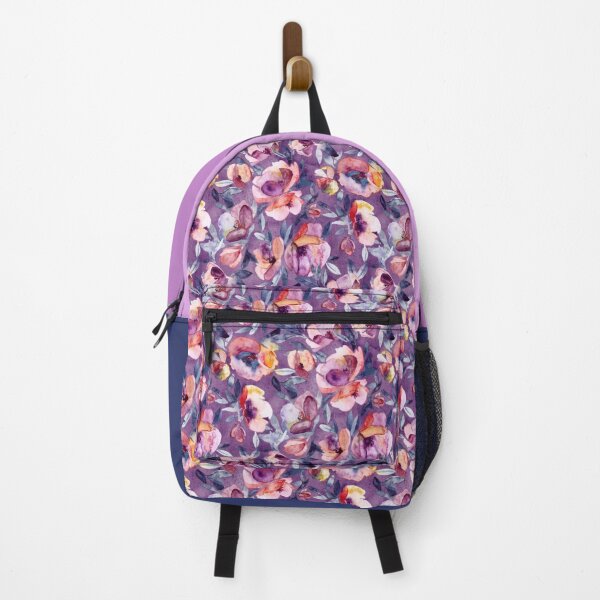 Item preview, May Afternoon - a watercolor floral in purple and peach designed and sold by micklyn.