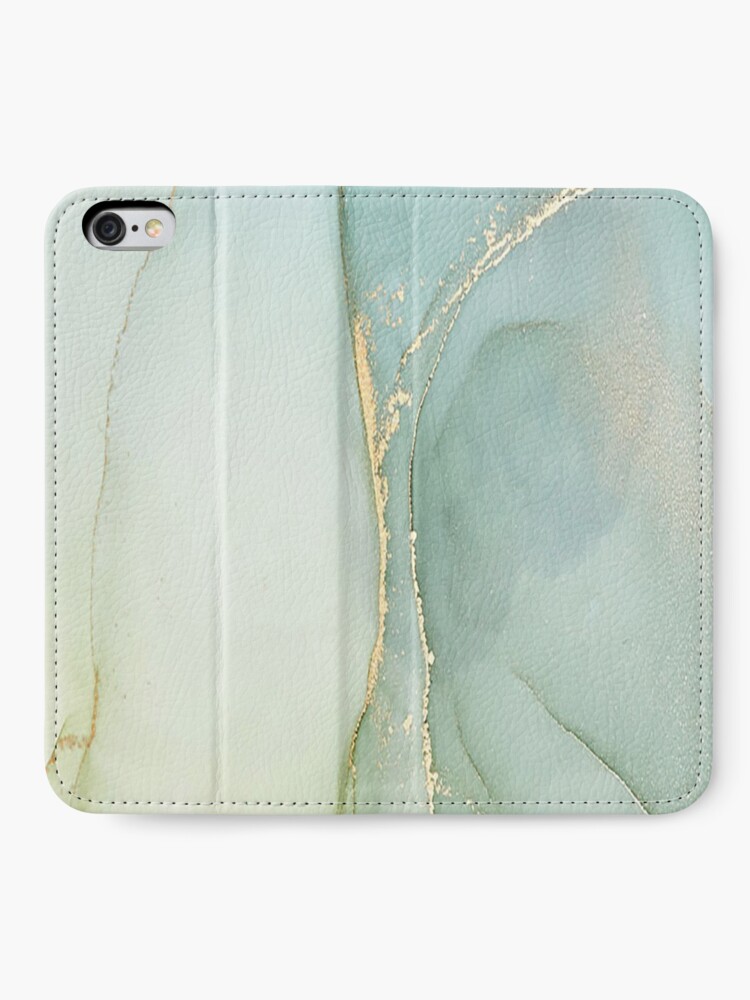 Alternate view of Soft Green Marble With Gold iPhone Wallet