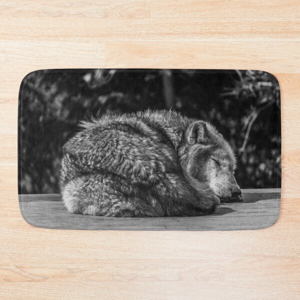 Item preview, Sleeping Grey Wolf In Black & White designed and sold by CClarkePhotos.
