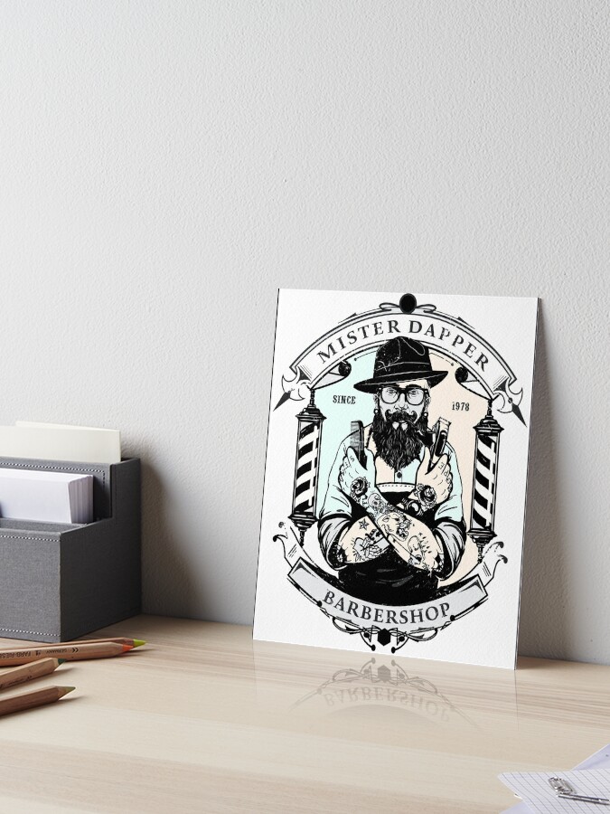 Barbershop vintage retro badge Poster for Sale by Level Up Designs