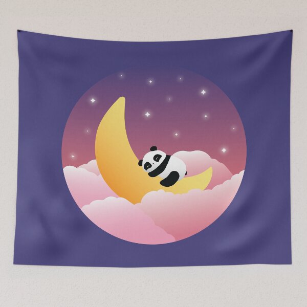 Item preview, Cute Sleeping Panda on Moon | Kawaii Animal Vector designed and sold by mschubbybunny.