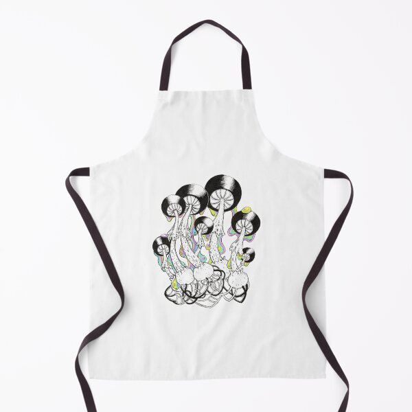 Item preview, Technicolor dew on black and white mushrooms designed and sold by ingah-art.