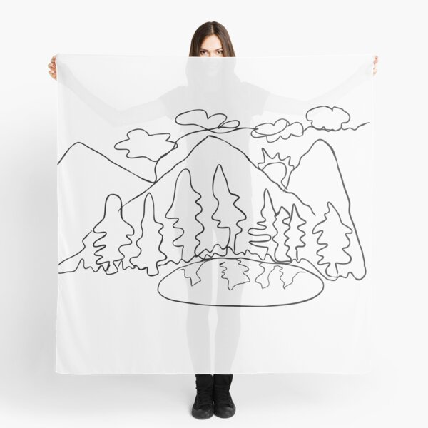 Aperçu de l'œuvre Montagnes lineart créée et vendue par cardboardworld.