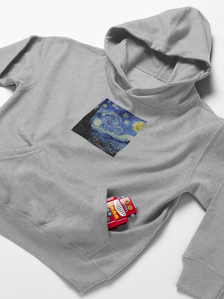 Alternate view of Starry Night - Vincent Van Gogh Kids Pullover Hoodie