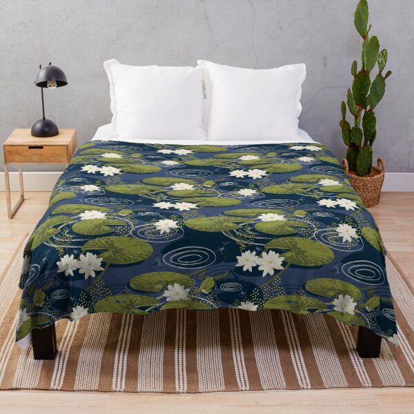Lily Pond - Darker Throw Blanket