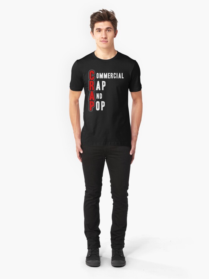 Alternate view of CRAP - White Slim Fit T-Shirt