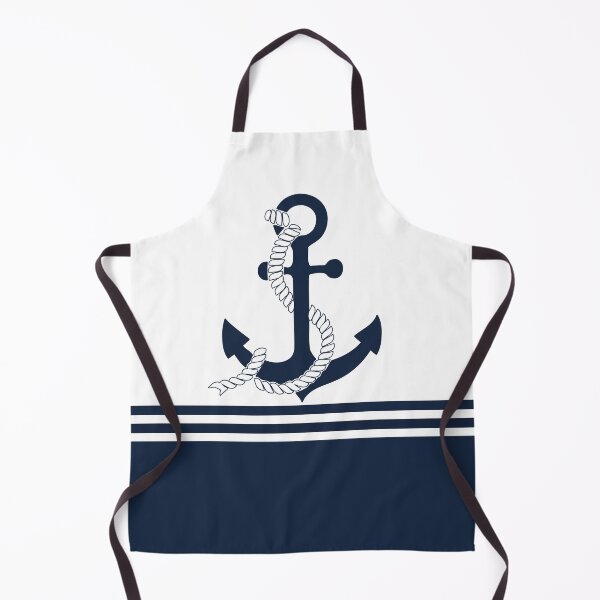 Item preview, Nautical blue anchors with blue and white stripes designed and sold by IoanaHraball.