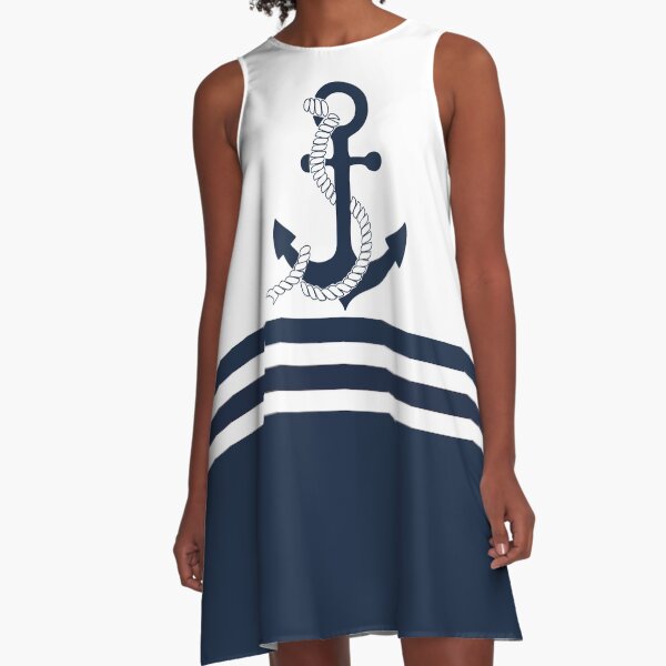 Item preview, Nautical blue anchors with blue and white stripes designed and sold by IoanaHraball.