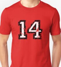 Number Fourteen - No. 14 (two-color) white Unisex T-Shirt