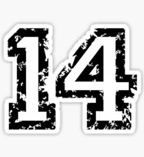 Number Fourteen - No. 14 (two-color) white Sticker