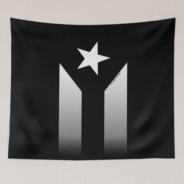 Aperçu de l'œuvre Drapeau de Porto Rico noir créée et vendue par Art-y-Son.