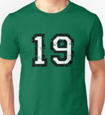 Number Nineteen - No. 19 (two-color) white Unisex T-Shirt