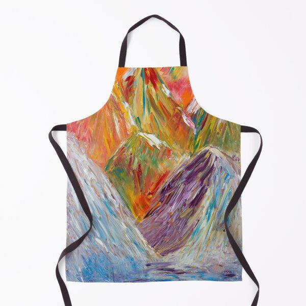 Aperçu de l'œuvre Glacier - Art expressionniste abstrait aux couleurs vives et glacées du bleu, du rouge, du vert et du violet créée et vendue par KarenRHarris.