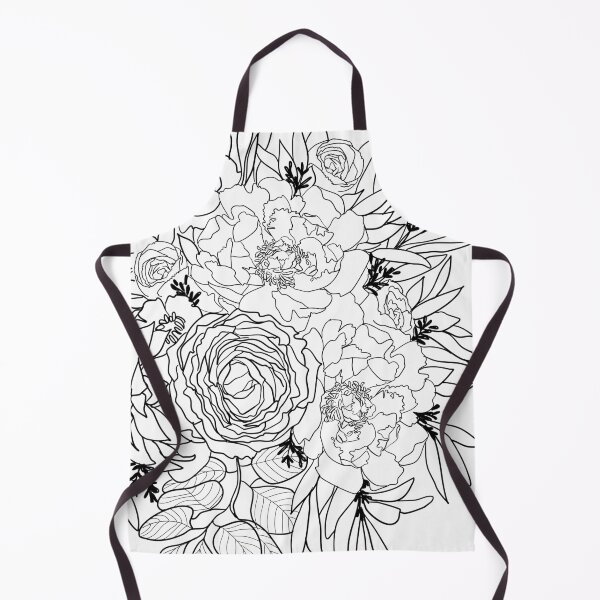 Item preview, Nanette bouquet line art in black and white (2) designed and sold by blursbyai.