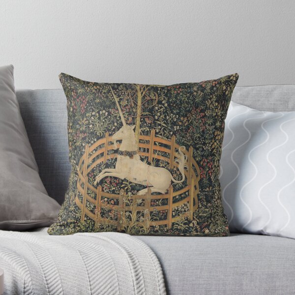 The Unicorn in Captivity Throw Pillow