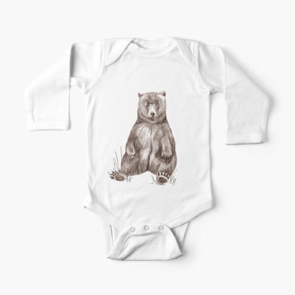 Graphite Bear Tatra Cottage Long Sleeve Baby One-Piece