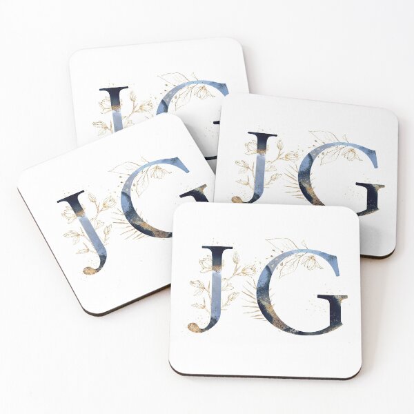 Item preview, Floral Initials JG, Monogram designed and sold by PinkLotusArt.