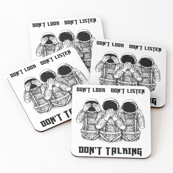Item preview, Astronaut Don't Look Don't Listen Don't Talking Line Art designed and sold by JTS STORE.
