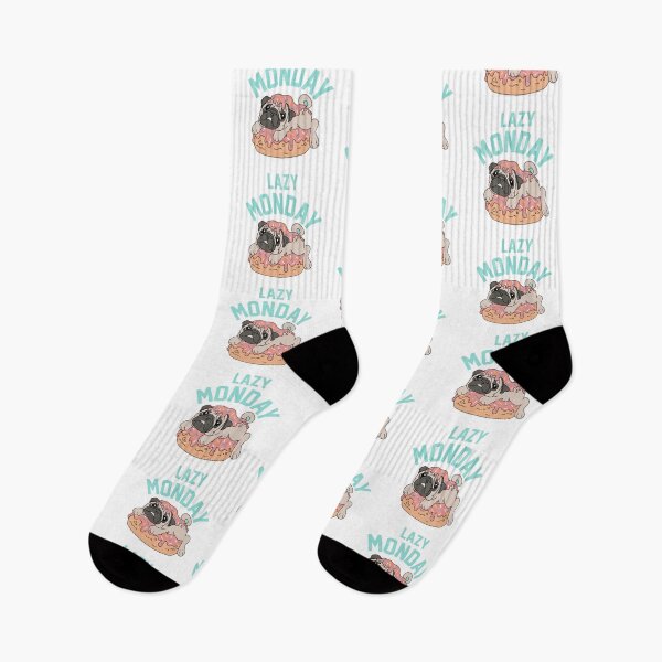 Item preview, My Pug on Lazy Monday  designed and sold by Tee Inspiration.