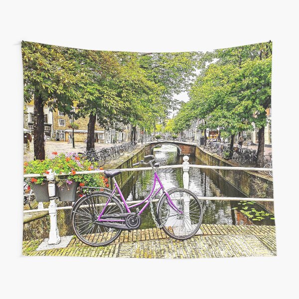 Dutch purple bicycle Tapestry