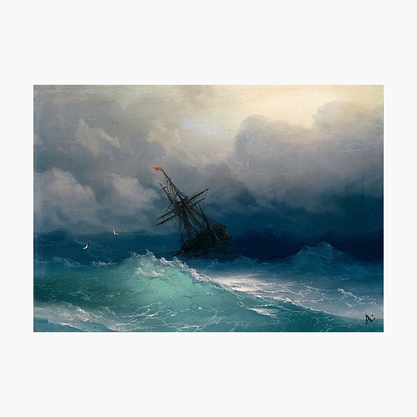 Ship on Stormy Seas by Ivan Aivazovsky Photographic Print