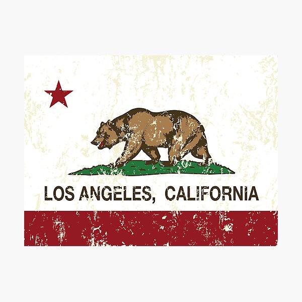 Item preview, Los Angeles California Republic Flag Distressed  designed and sold by NorCal.