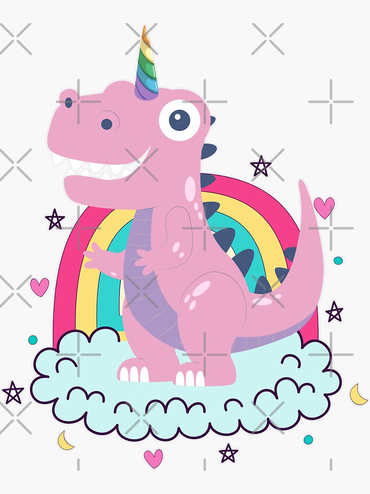 be a unicornasaurus rex in a field of unicorns