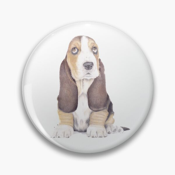 Item preview, Basset Hound Cute Realistic Puppy Drawing designed and sold by AmyE-FineArt.