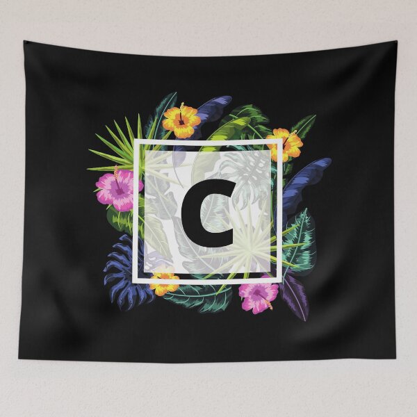 Item preview, Floral Tropical Letter C designed and sold by LamV.