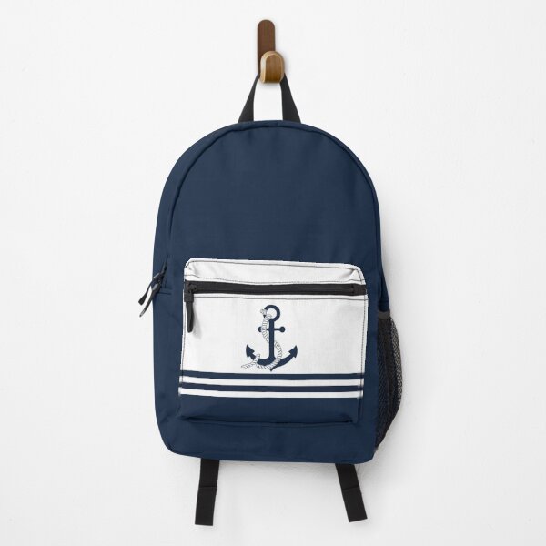 Item preview, Nautical blue anchors with blue and white stripes designed and sold by IoanaHraball.